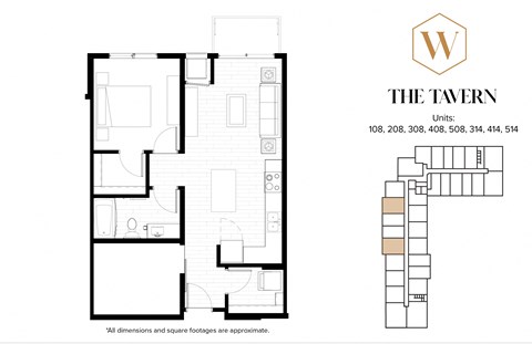 Floor plan for 2 beds, 1 bath, 777 sqft